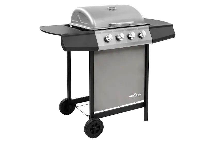 vidaXL 3053624 Gas Bbq Grill With 4 Burners Black And Silver vidaXL 3053624 Gas Bbq Grill With 4 Burners Black And Silver