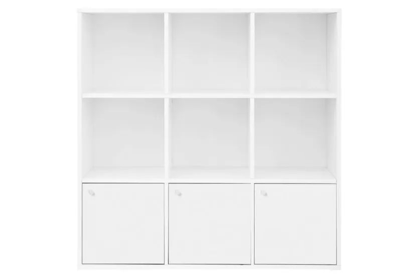 Vasagle LBC33WT Cube Shelf 3 Cupboard Doors | White Vasagle LBC33WT Cube Shelf 3 Cupboard Doors | White