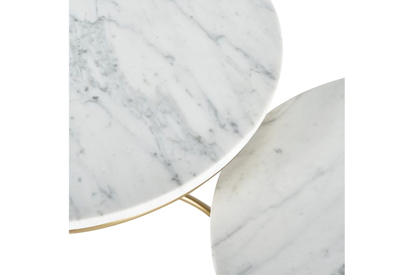Milly White Marble Bedside Table | Set of 2 Milly White Marble Bedside Table | Set of 2
