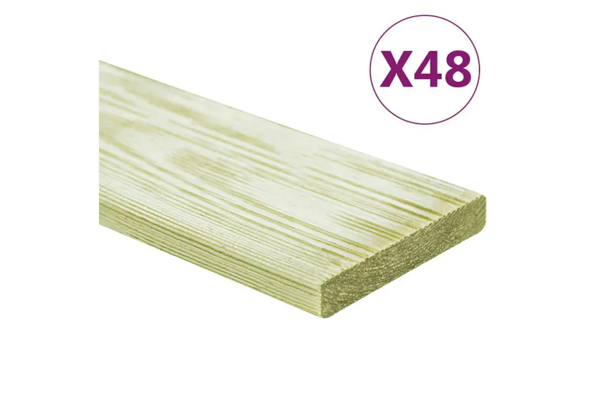 Vidaxl Decking Boards 48 Pcs 5.76 M² 1m Impregnated Solid Wood Pine Vidaxl Decking Boards 48 Pcs 5.76 M² 1m Impregnated Solid Wood Pine
