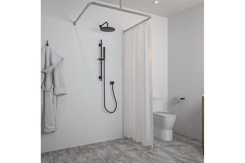 Sealskin Shower Curtain Rail Set Easy-roll Matte Aluminium Sealskin Shower Curtain Rail Set Easy-roll Matte Aluminium