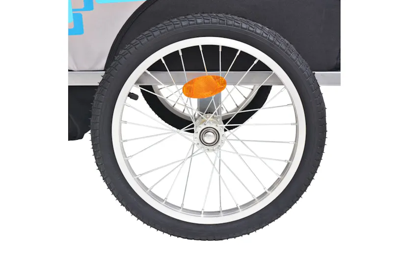 vidaXL Bike Trailer Grey And Blue 30 Kg vidaXL Bike Trailer Grey And Blue 30 Kg