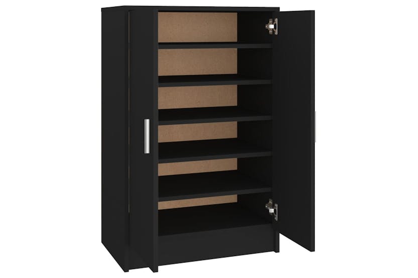 vidaXL Shoe Cabinet Black 60x35x92cm Engineered Wood vidaXL Shoe Cabinet Black 60x35x92cm Engineered Wood