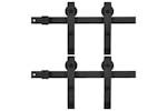 vidaXL Sliding Door Hardware Kits 2 Pcs 200cm Steel Black vidaXL Sliding Door Hardware Kits 2 Pcs 200cm Steel Black