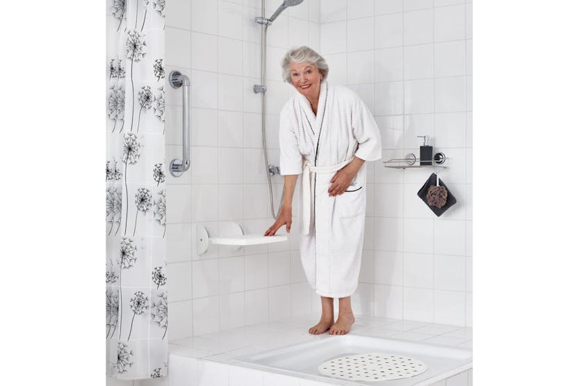 Ridder Fold-down Shower Seat Eco White Ridder Fold-down Shower Seat Eco White
