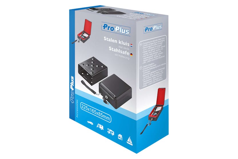 Proplus Steel Safe With Holder 225x165x85mm Proplus Steel Safe With Holder 225x165x85mm