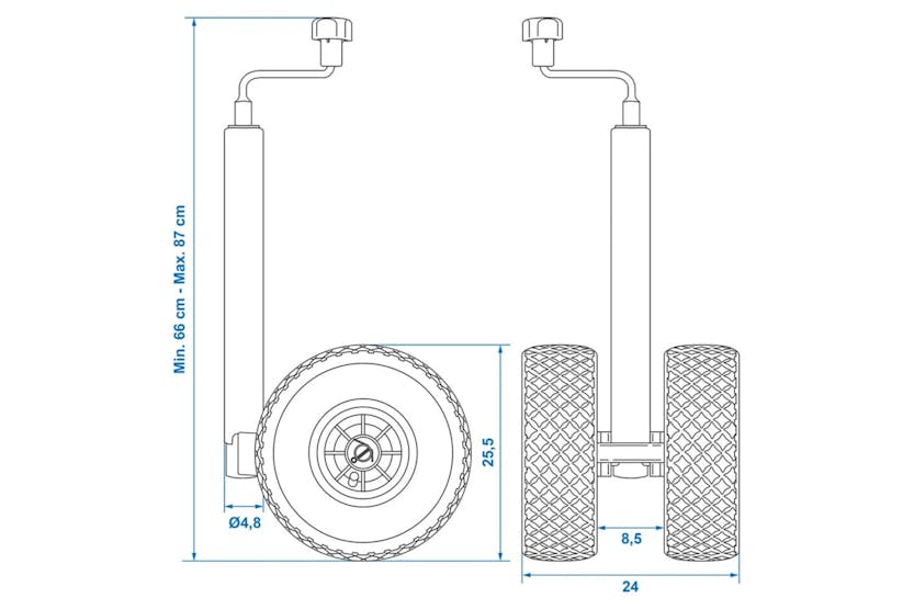 Proplus Double Jockey Wheel Plastic Rim With Air-filled Tyre 26x8.5cm 341508 Proplus Double Jockey Wheel Plastic Rim With Air-filled Tyre 26x8.5cm 341508
