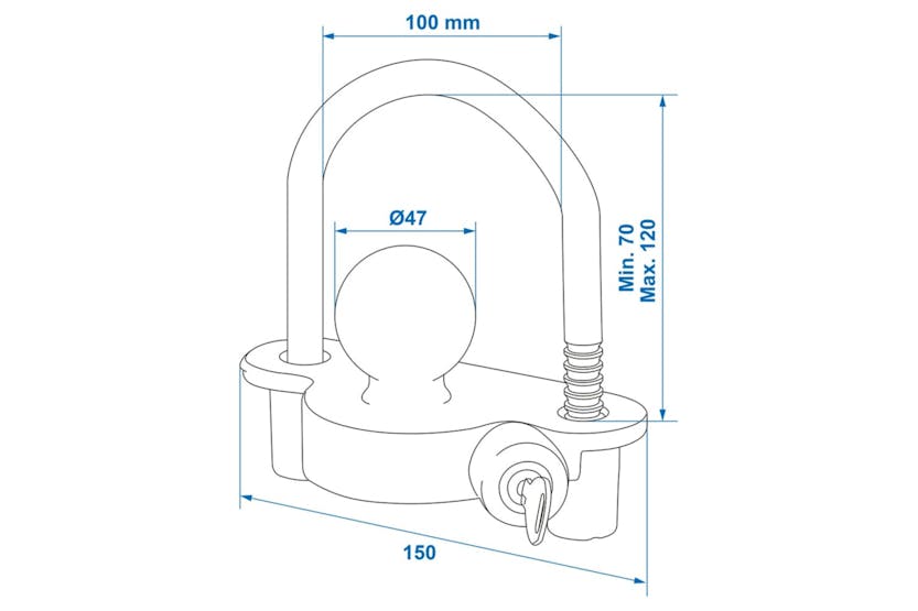 Proplus Coupling Hitch Lock With Lock Cylinder 341329 Proplus Coupling Hitch Lock With Lock Cylinder 341329