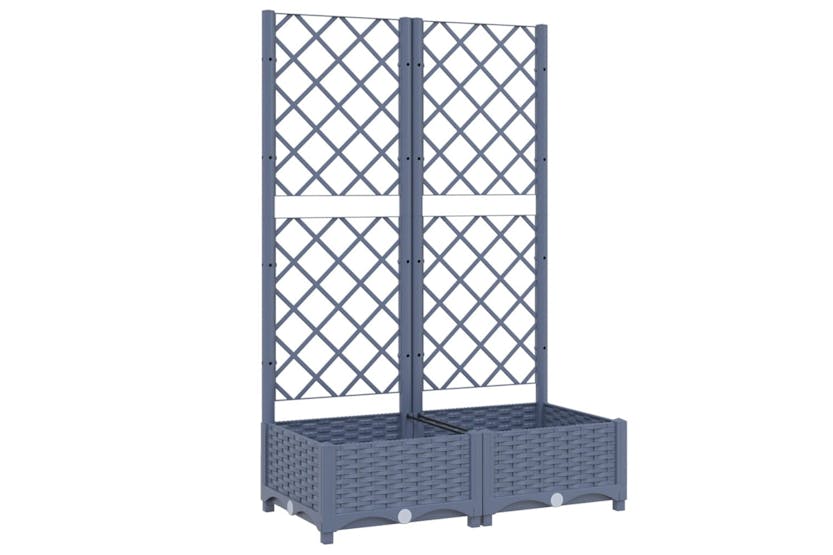 vidaXL Garden Planter With Trellis Dark Grey 80x40x121.5cm Pp vidaXL Garden Planter With Trellis Dark Grey 80x40x121.5cm Pp