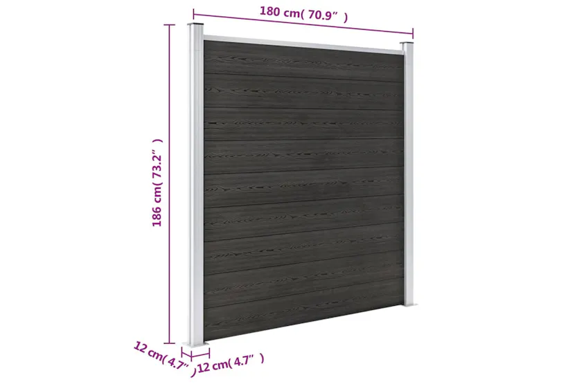 vidaXL Garden Fence Wpc 180x186cm Grey vidaXL Garden Fence Wpc 180x186cm Grey