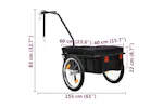 vidaXL Bike Trailer/hand Wagon 155x60x83cm Steel Black vidaXL Bike Trailer/hand Wagon 155x60x83cm Steel Black