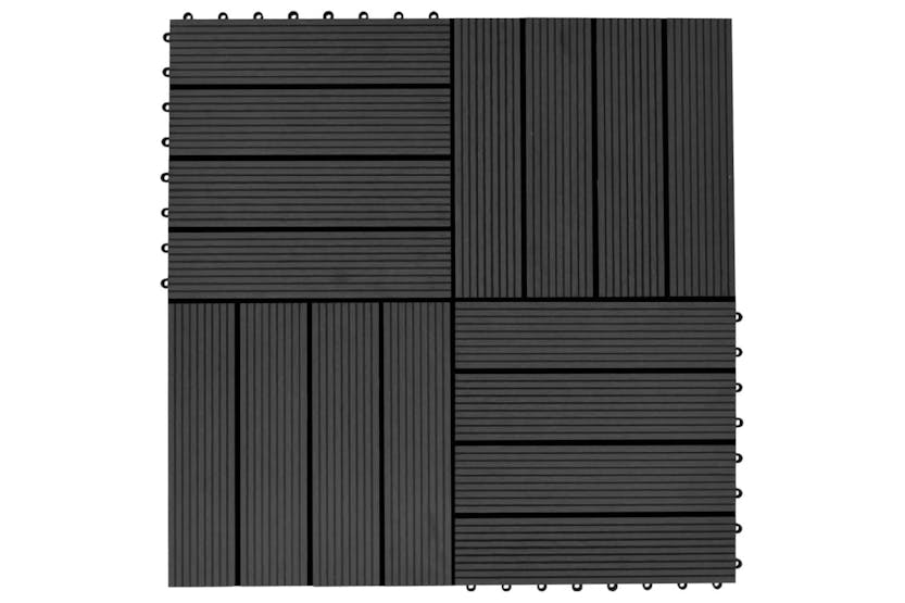 vidaXL 45023 11 Pcs Decking Tiles Wpc 30x30cm 1 Sqm Black vidaXL 45023 11 Pcs Decking Tiles Wpc 30x30cm 1 Sqm Black