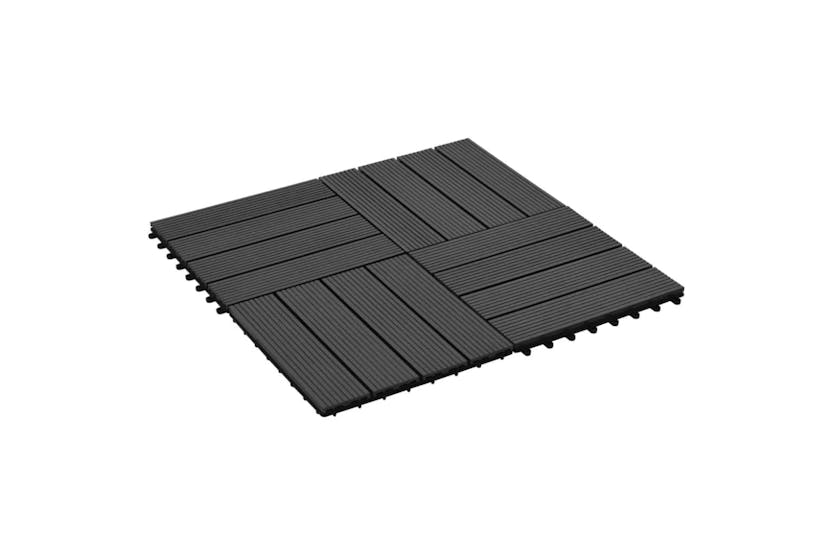 vidaXL 45023 11 Pcs Decking Tiles Wpc 30x30cm 1 Sqm Black vidaXL 45023 11 Pcs Decking Tiles Wpc 30x30cm 1 Sqm Black