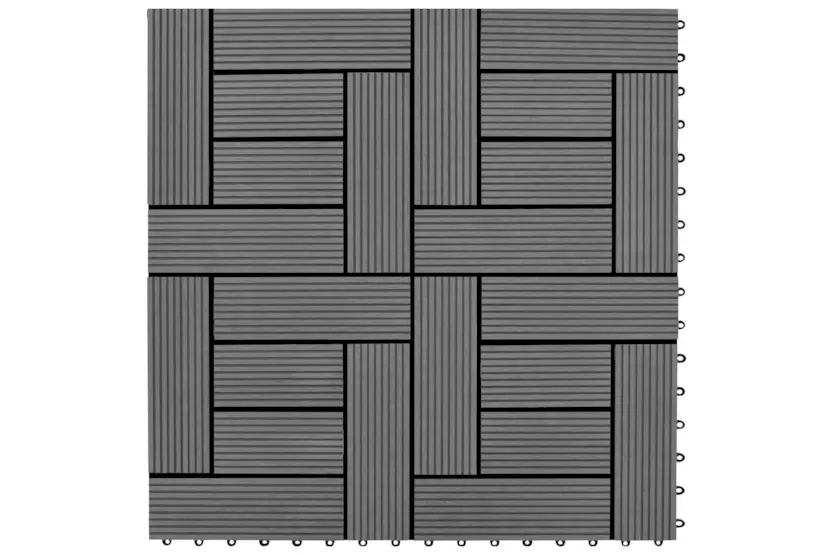 vidaXL 277799 22 Pcs Decking Tiles 30x30cm 2 Sqm Wpc Grey vidaXL 277799 22 Pcs Decking Tiles 30x30cm 2 Sqm Wpc Grey