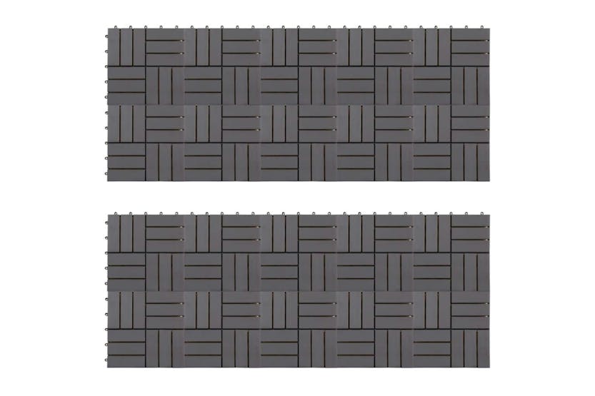 vidaXL 3054434 Decking Tiles 20 Pcs Grey Wash 30x30cm Solid vidaXL 3054434 Decking Tiles 20 Pcs Grey Wash 30x30cm Solid