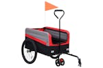 vidaXL 2-in-1 Xxl Pet Bike Trailer & Trolley Red Grey And Black vidaXL 2-in-1 Xxl Pet Bike Trailer & Trolley Red Grey And Black