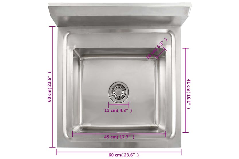 vidaXL Kitchen Sink Single Basin Stainless Steel vidaXL Kitchen Sink Single Basin Stainless Steel