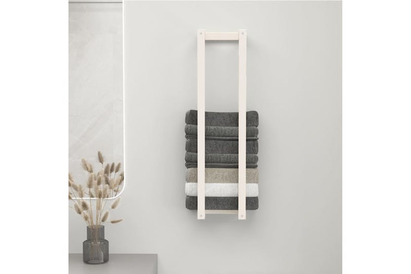 vidaXL Towel Rack White 23x18x90cm Solid Wood Pine vidaXL Towel Rack White 23x18x90cm Solid Wood Pine