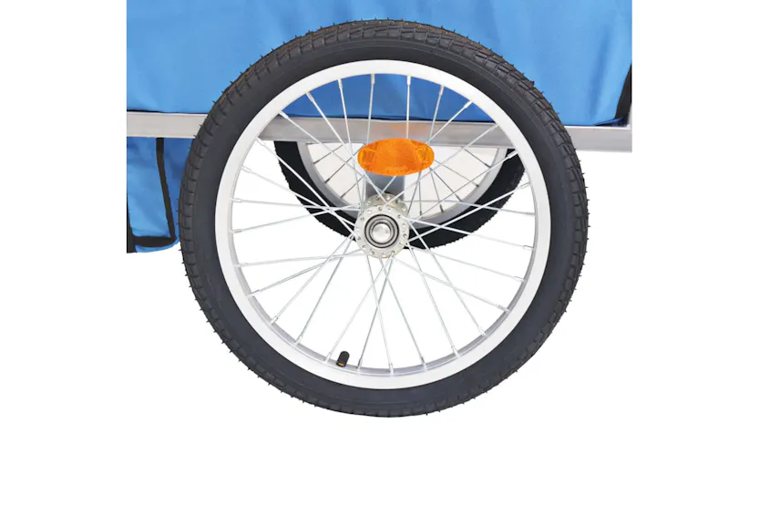 vidaXL Bike Trailer Grey And Blue 30 Kg vidaXL Bike Trailer Grey And Blue 30 Kg