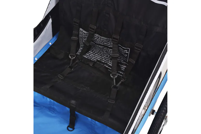 vidaXL Bike Trailer Grey And Blue 30 Kg vidaXL Bike Trailer Grey And Blue 30 Kg