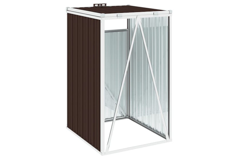 vidaXL Garbage Bin Shed Brown 72x81x121cm Steel vidaXL Garbage Bin Shed Brown 72x81x121cm Steel