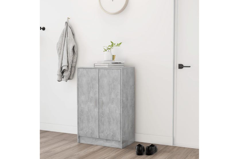 vidaXL Shoe Cabinet Concrete Grey 60x35x92cm Engineered Wood vidaXL Shoe Cabinet Concrete Grey 60x35x92cm Engineered Wood