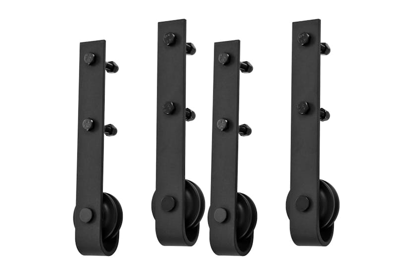 vidaXL Sliding Door Hardware Kits 2 Pcs 183cm Steel Black vidaXL Sliding Door Hardware Kits 2 Pcs 183cm Steel Black