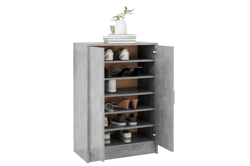 vidaXL Shoe Cabinet Concrete Grey 60x35x92cm Engineered Wood vidaXL Shoe Cabinet Concrete Grey 60x35x92cm Engineered Wood