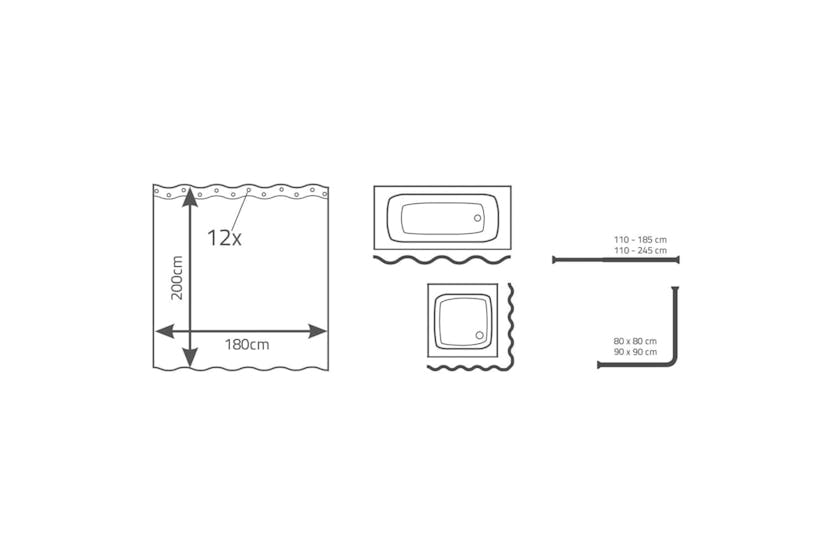 Ridder Shower Curtain Oriental 180x200 Cm Ridder Shower Curtain Oriental 180x200 Cm