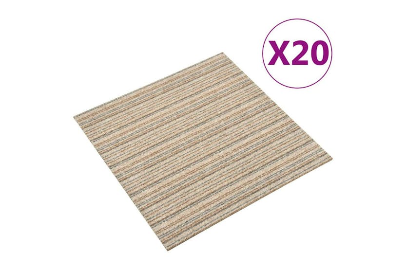 vidaXL 147320 Carpet Floor Tiles 20 Pcs 5 M2 50x50cm Stripe vidaXL 147320 Carpet Floor Tiles 20 Pcs 5 M2 50x50cm Stripe