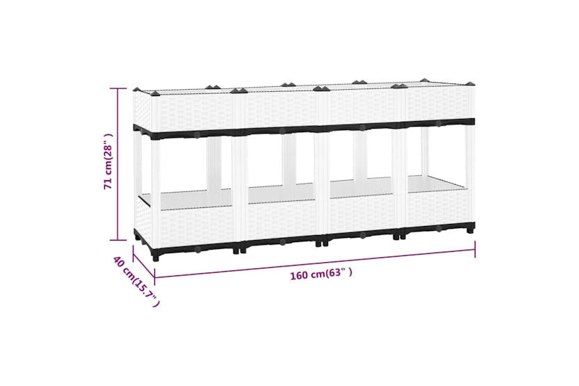 vidaXL Raised Bed 160x40x71cm Polypropylene vidaXL Raised Bed 160x40x71cm Polypropylene
