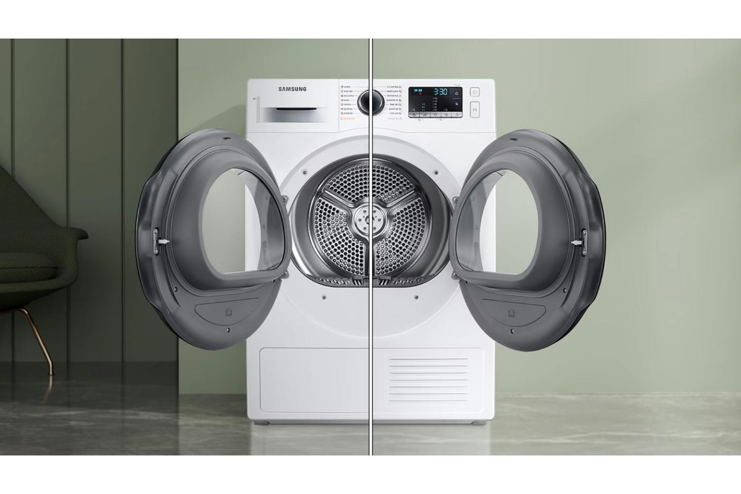Samsung DV5000 Heat Pump Tumble Dryer A++, 9kg DV90TA040AH/EU