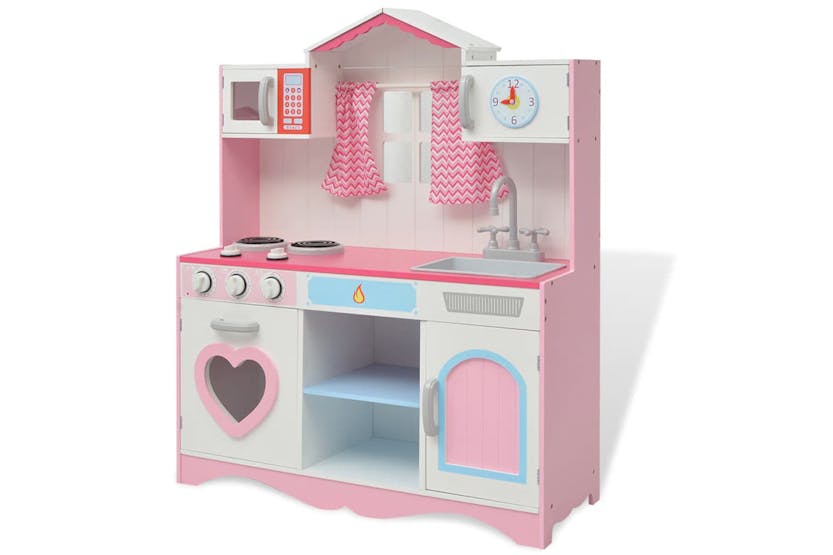 Vidaxl Toy Kitchen Wood 82x30x100 Cm Pink And White Vidaxl Toy Kitchen Wood 82x30x100 Cm Pink And White