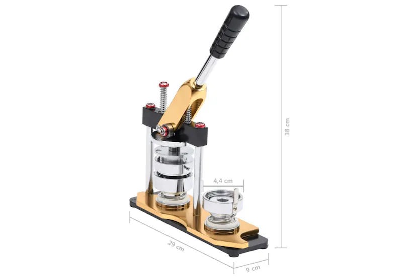 vidaXL 3056505 Badge Maker With 500 Pcs Pinback Button Parts 44mm Rotate Punch vidaXL 3056505 Badge Maker With 500 Pcs Pinback Button Parts 44mm Rotate Punch