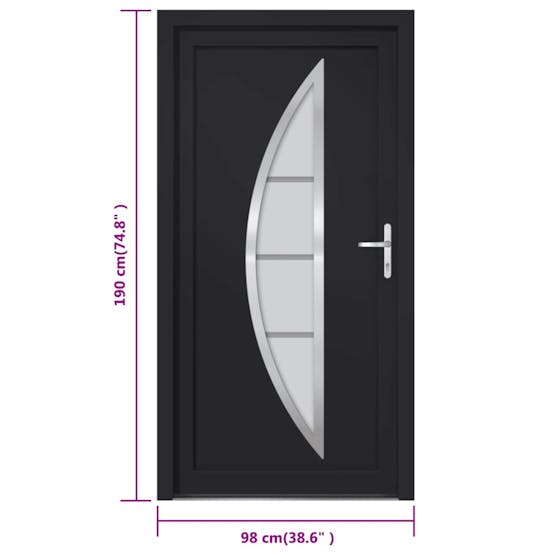 vidaXL 3187880 Front Door Anthracite 98x190cm Pvc vidaXL 3187880 Front Door Anthracite 98x190cm Pvc