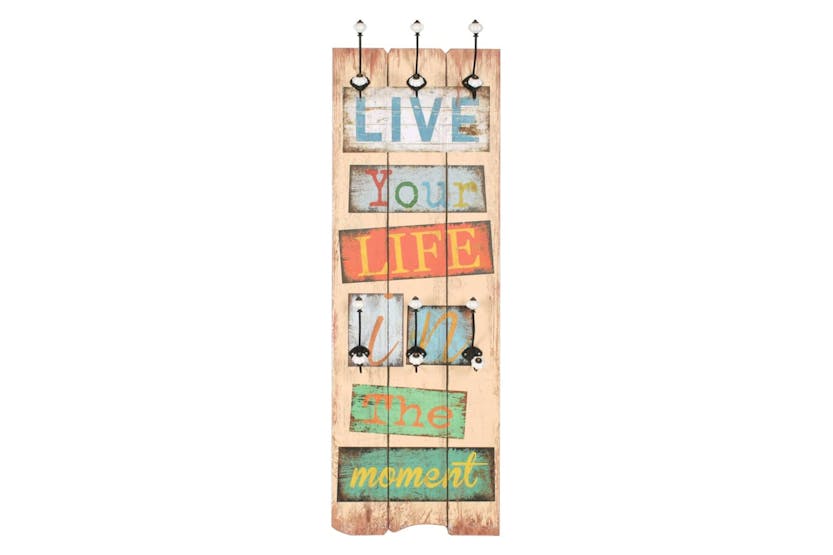 vidaXL 245849 Wall-mounted Coat Rack With 6 Hooks 120x40cm Live Life vidaXL 245849 Wall-mounted Coat Rack With 6 Hooks 120x40cm Live Life