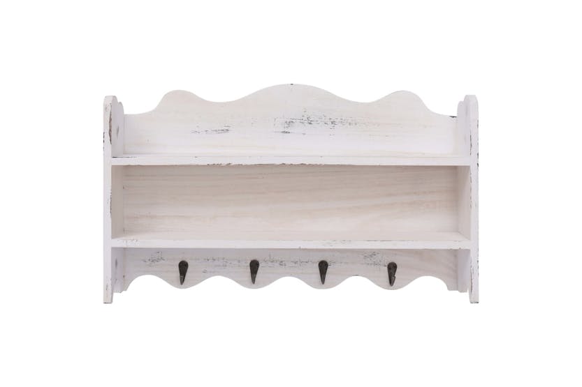 vidaXL 284235 Wall Mounted Coat Rack White 50x10x30cm Wood vidaXL 284235 Wall Mounted Coat Rack White 50x10x30cm Wood