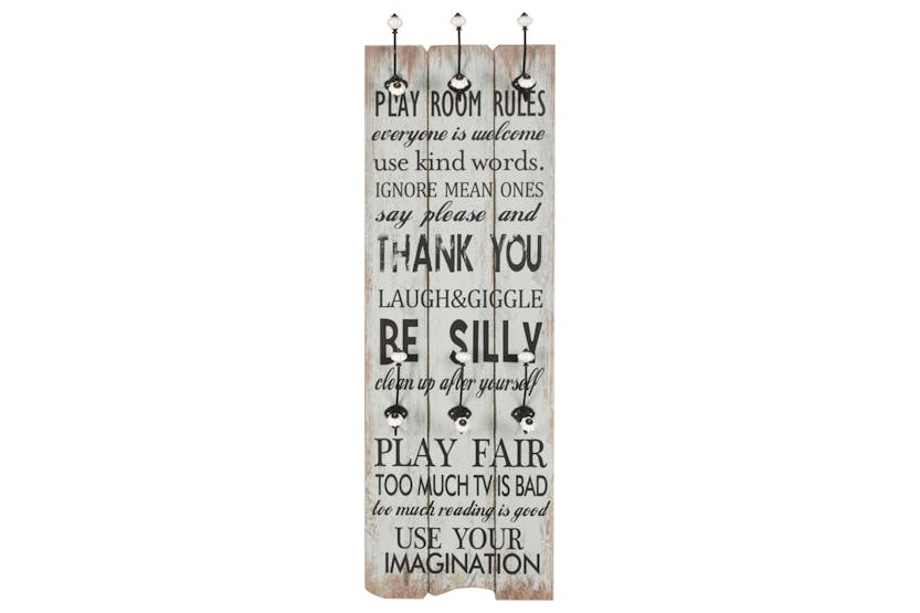 vidaXL 245850 Wall-mounted Coat Rack With 6 Hooks 120x40cm Thank You vidaXL 245850 Wall-mounted Coat Rack With 6 Hooks 120x40cm Thank You