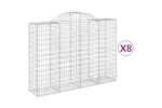 vidaXL 3146368 Arched Gabion Baskets 8 Pcs 200x50x140/160cm Galvanised Iron vidaXL 3146368 Arched Gabion Baskets 8 Pcs 200x50x140/160cm Galvanised Iron