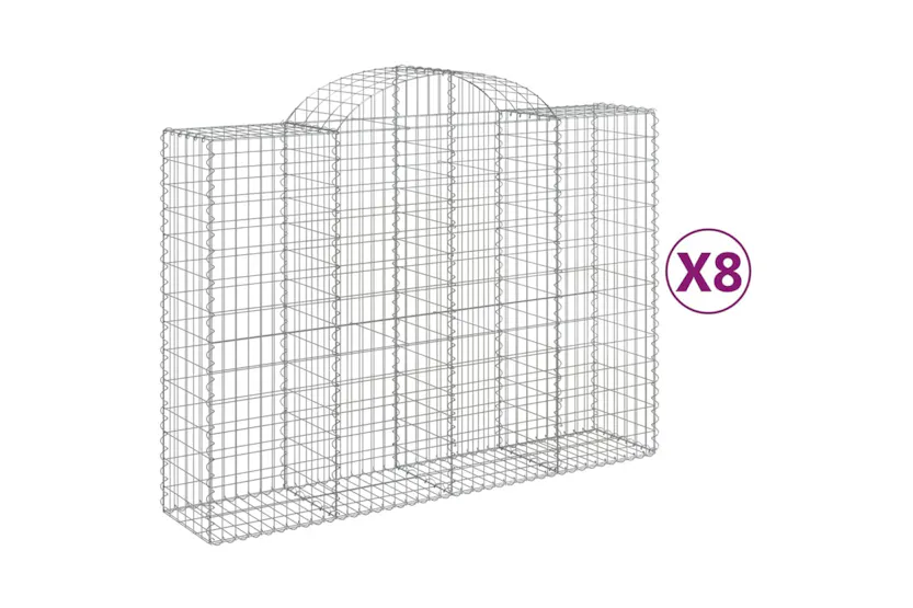 vidaXL 3146368 Arched Gabion Baskets 8 Pcs 200x50x140/160cm Galvanised Iron vidaXL 3146368 Arched Gabion Baskets 8 Pcs 200x50x140/160cm Galvanised Iron