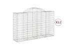 vidaXL 3146351 Arched Gabion Baskets 12 Pcs 200x50x120/140cm Galvanised Iron vidaXL 3146351 Arched Gabion Baskets 12 Pcs 200x50x120/140cm Galvanised Iron