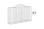 vidaXL 3146346 Arched Gabion Baskets 7 Pcs 200x50x120/140cm Galvanised Iron vidaXL 3146346 Arched Gabion Baskets 7 Pcs 200x50x120/140cm Galvanised Iron