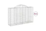 vidaXL 3146350 Arched Gabion Baskets 11 Pcs 200x50x120/140cm Galvanised Iron vidaXL 3146350 Arched Gabion Baskets 11 Pcs 200x50x120/140cm Galvanised Iron