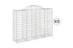 vidaXL 3146369 Arched Gabion Baskets 9 Pcs 200x50x140/160cm Galvanised Iron vidaXL 3146369 Arched Gabion Baskets 9 Pcs 200x50x140/160cm Galvanised Iron