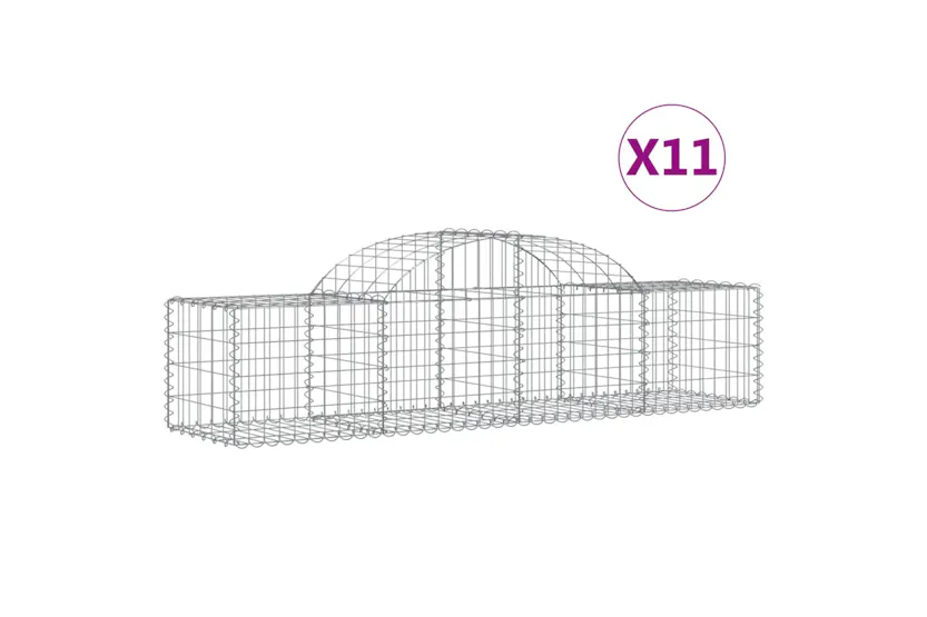 vidaXL 3146266 Arched Gabion Baskets 11 Pcs 200x50x40/60cm Galvanised Iron vidaXL 3146266 Arched Gabion Baskets 11 Pcs 200x50x40/60cm Galvanised Iron