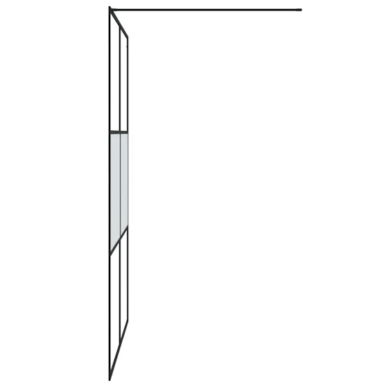 vidaXL 152109 Walk-in Shower Wall Black 140x195cm Half Frosted Esg Glass vidaXL 152109 Walk-in Shower Wall Black 140x195cm Half Frosted Esg Glass