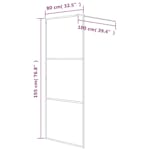 vidaXL 152120 Walk-in Shower Wall White 80x195cm Clear Esg Glass vidaXL 152120 Walk-in Shower Wall White 80x195cm Clear Esg Glass