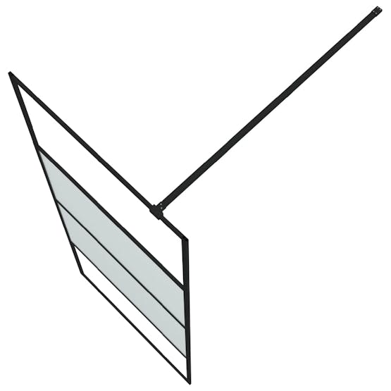 vidaXL 152125 Walk-in Shower Wall Black 80x195cm Half Frosted Esg Glass vidaXL 152125 Walk-in Shower Wall Black 80x195cm Half Frosted Esg Glass