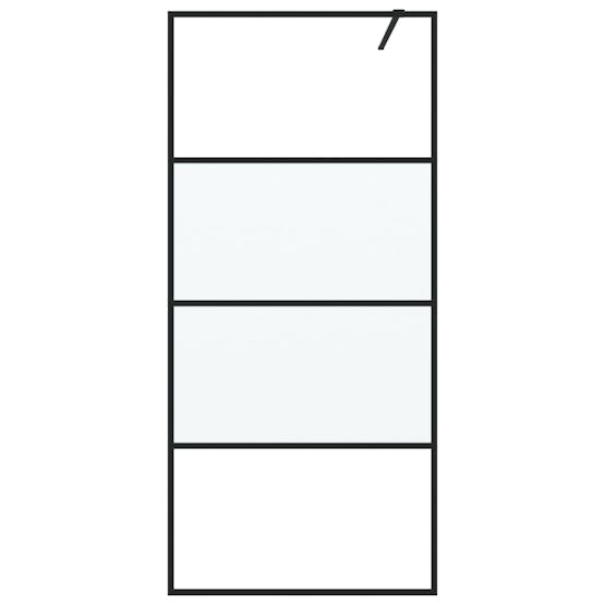 vidaXL 152126 Walk-in Shower Wall Black 90x195cm Half Frosted Esg Glass vidaXL 152126 Walk-in Shower Wall Black 90x195cm Half Frosted Esg Glass