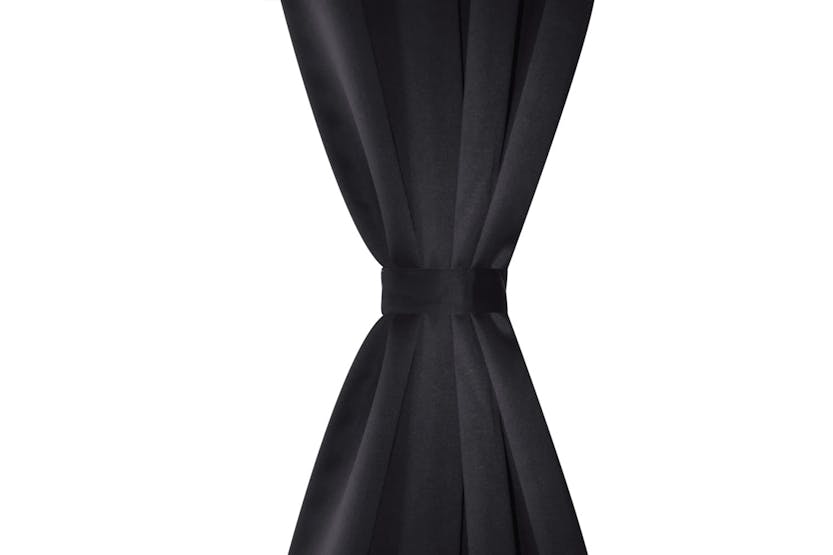 vidaXL 130369 2 Pcs Black Blackout Curtains With Metal Rings 135 X 245cm vidaXL 130369 2 Pcs Black Blackout Curtains With Metal Rings 135 X 245cm
